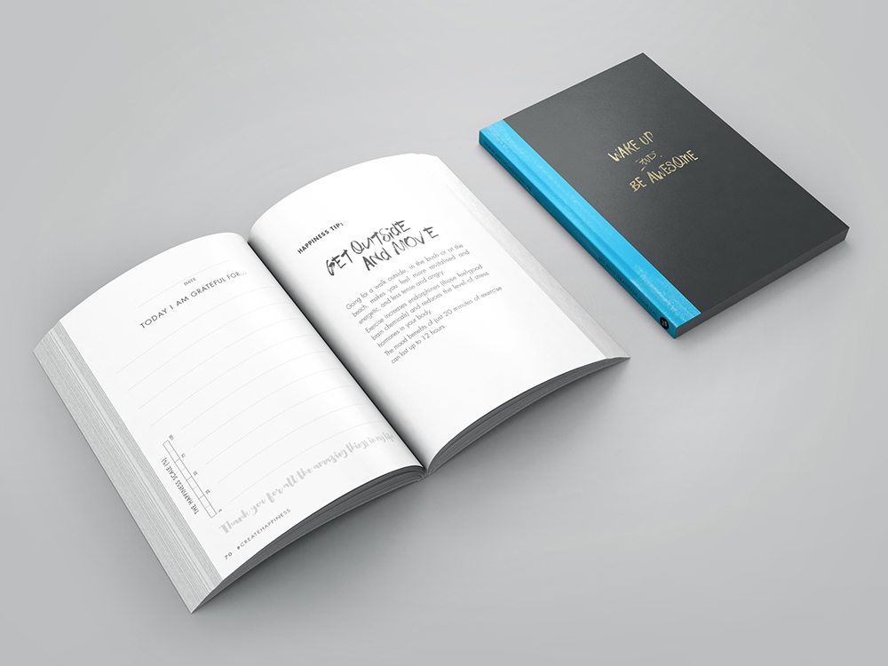 Mini gratitude journal for positive mindset and mental health 